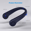 UseeShine Portable Neck Fan bladeless neck fan Indoor Outdoor Travelling - BLUE