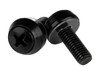 StarTech.com M6 x 12mm - Screws - 100 Pack, Black - M6 Mounting Screws for