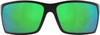 Costa Del Mar Men's Reefton Rectangular Sunglasses - Green LENSES/Blackout FRAME