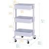 ECR4Kids 3-Tier Metal Rolling Utility Cart Multipurpose Storage - White