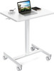 NEWBULIG Standing Height Adjustable Desk Laptop Mobile Rolling Table - White