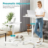 NEWBULIG Standing Height Adjustable Desk Laptop Mobile Rolling Table - White