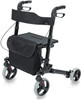 HealthSmart Walker Rollator With Seat And Backrest 501-5012-0200 - Black