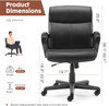 OLIXIS Office Chair MidBack Computer Desk Chair with Armrests C-2639-BK - Black
