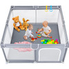 TODALE Baby Playpen Toddler Large Baby 50”×50” Playard PP-20-1515 - Gray