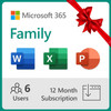 Microsoft 365 Family, 12-Month Subscription, Up to 6 People, Activation Required