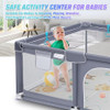 Suposeu Baby Playpen with Mat, Baby Play Yard for Toddler BP-01-MAT - Grey Suposeu Baby Playpen with Mat, Baby Play Yard for Toddler BP-01-MAT - Grey