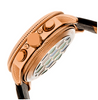 Heritor Automatic Aura Semi-Skeleton Leather Band Watch - BLACK/ROSE GOLD