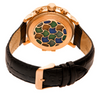 Heritor Automatic Aura Semi-Skeleton Leather Band Watch - BLACK/ROSE GOLD