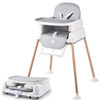 BELLABABY 3-in-1 Baby High Chair, Adjustable Convertible Chairs - WHITE/GREY