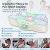 Zibroges Cervical Pillow Memory Foam Pillow for Neck Head Shoulder Pain - White