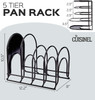 Cuisinel Heavy Duty Pan Organizer, 5 Tier Rack, Holds 50 LB - BLACK