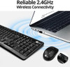 SIIG KM JK-WR0T12-S1 Standard Wireless Keyboard 3 Button Wireless Mouse - Black