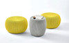 Keter Urban Knit Pouf Ottoman Set of 2 with Storage Table - Yellow & Gray