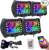 ASLONG 4PCS 4" LED Pods Flood Work Light Bar Multi-Color Chasing RGB - BLACK