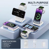 GEJIUCAI 3 in 1 Foldable Wireless Charging Station Travel Charger W327 - WHITE
