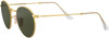 Ray-Ban RB3447 ROUND METAL 50mm Sunglasses - POLISHED GOLD GREEN LENS