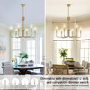 Niloah Modern Gold Chandelier, 6-Lights, 28" Diameter - Gold-N