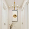 Niloah Modern Gold Chandelier, 6-Lights, 28" Diameter - Gold-N