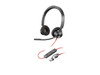 Poly Blackwire 3320 Stereo Microsoft Teams Certified USB-C Headset + USB-C/A
