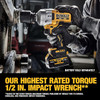 20V MAX XR Brushless 1/2 In High Torque Impact Wrench Tool Only DCF961B - Yellow
