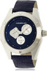 Morphic M46 Series Navy Leather Silver Men's Watch - Silver/Navy
