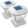 Home Zone Security 12-Lumen-Each 4x4 Solar LED Post Cap Lights 2 Packs - White