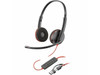 Poly Blackwire 3220 Stereo USB-C Black Headset + USB-C/A Adapter (Bulk) - Stereo Poly Blackwire 3220 Stereo USB-C Black Headset + USB-C/A Adapter (Bulk) - Stereo