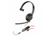 Poly Blackwire 5210 Monaural USB-C Headset + 3.5mm Plug + USB-C/A Adapter (Bulk)