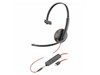 Poly Blackwire 3215 Monaural USB-C Headset + 3.5mm Plug + USB-C/A Adapter -