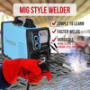 SereneLife MIG Welder Flux Core Welding Machine w/ Gas/No Gas SLMIGWL140 - Blue
