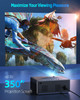 HISION Projector 4K WiFi Bluetooth Outdoor Projectors 1080P Native HI-06 - Black