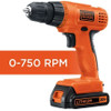 BLACK+DECKER 20V Max Cordless Drill Driver with 30 pcs Accessories LD120VA New