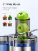 Qcen Juicer Machine 800W Centrifugal Juicer Extractor Wide Mouth 3” Feed - Blue