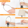 SKYSONIC USB Table Lamps Set of 2 Dimmable Touch Control Bedside T0373-NK-AP-27