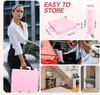 Honshine XZ-1 Foldable Cart, Collapsible Rolling Crate Telescoping Handle - Pink