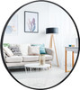 ZENSTYLE 24" Round Wall Mirror Modern Black Frame Bathroom H01-2756-G4D - BLACK