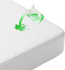 Wzhoufie 100% Waterproof Mattress Protector King, 8-18 INCH Bamboo Fiber - White