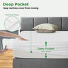 Wzhoufie 100% Waterproof Mattress Protector King, 8-18 INCH Bamboo Fiber - White