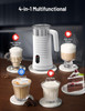 Paris Rhône 4-in-1 Milk Frother w/Stand, Steamer Hot& Cold Foam PE-MF013 - White