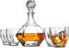 FineDine 5-Piece European Style Whiskey - Decanter & 4 Glasses FD-G801 - Clear