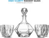 FineDine 5-Piece European Style Whiskey - Decanter & 4 Glasses FD-G801 - Clear