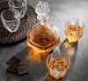 FineDine 5-Piece European Style Whiskey - Decanter & 4 Glasses FD-G801 - Clear