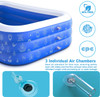 OEVES Inflatable Swimming Pool, Blow up Swim Pools with Canopy FP-OE18 - Blue