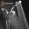Dream Spa 3-way 8-Setting Rainfall Shower Head, Handheld Shower Combo - Chrome