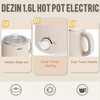 Dezin Electric Pot, 1.6L Ramen Cooker Stainless Steel (Without Steamer) - Beige