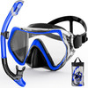 ZIPOUTE PRO Snorkeling Gear for Adults - Black/Blue