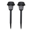 oiry 2 Pack Solar Powered LED Outdoor Lawn Light Bug Zapper Waterproof - Black