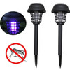 oiry 2 Pack Solar Powered LED Outdoor Lawn Light Bug Zapper Waterproof - Black