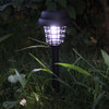 oiry 2 Pack Solar Powered LED Outdoor Lawn Light Bug Zapper Waterproof - Black